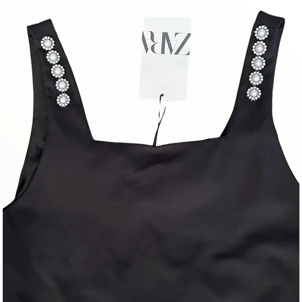 ZARA Kids | Black | JEWEL POCKET PINAFORE DRESS